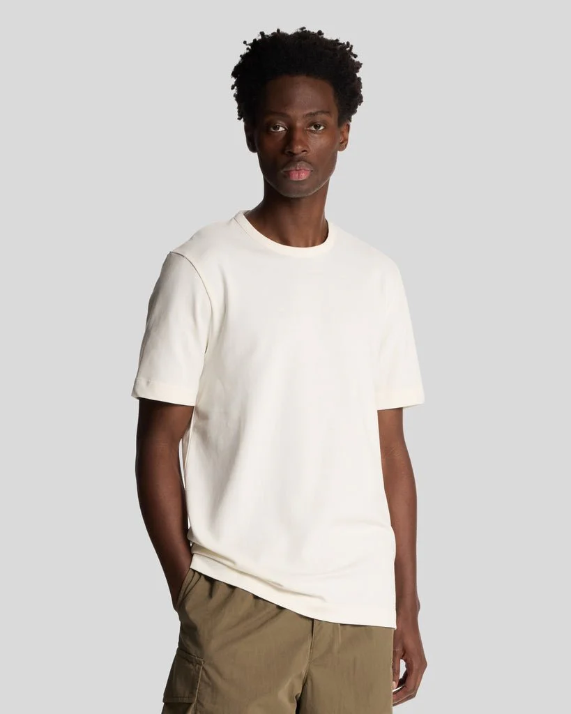 Suede Trimmed Pique T-Shirt