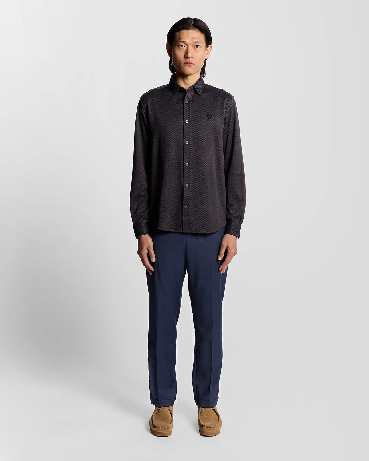 Sharkskin Pleated Trousers