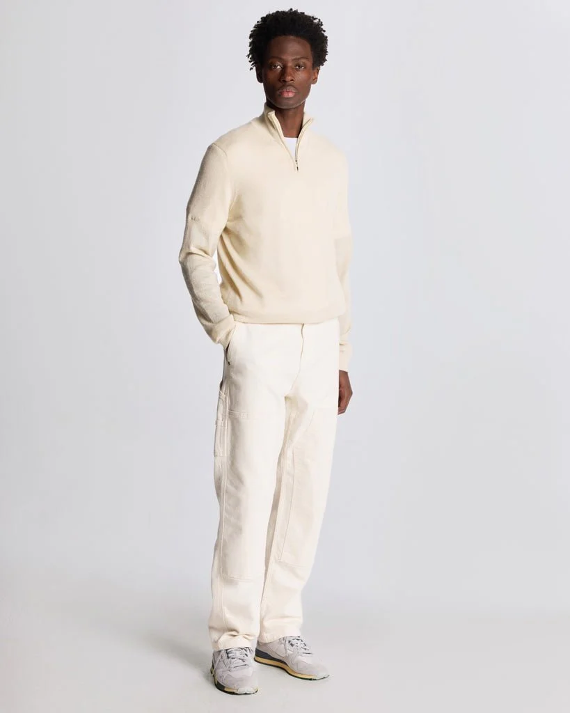 Embroidered 1/4 Zip Merino Knit Jumper