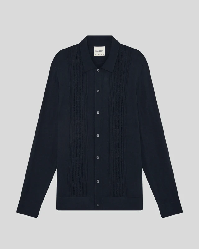 Wool Blend Cable Knit Shirt