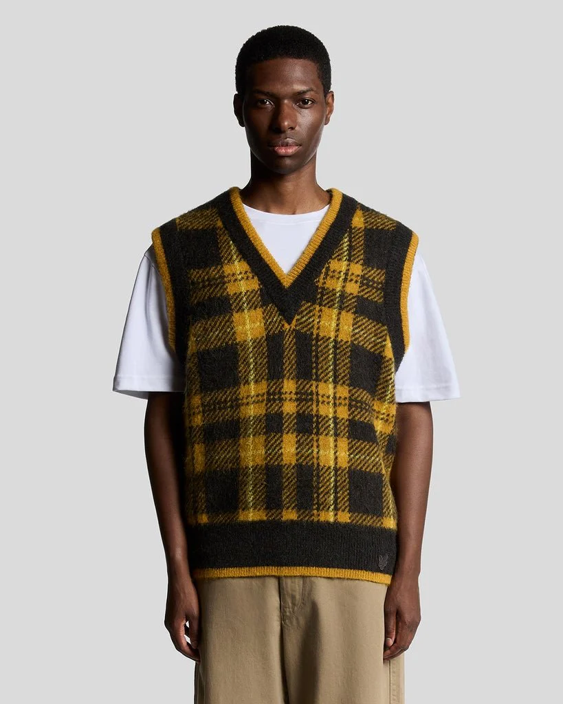 Wool Blend Tartan Vest