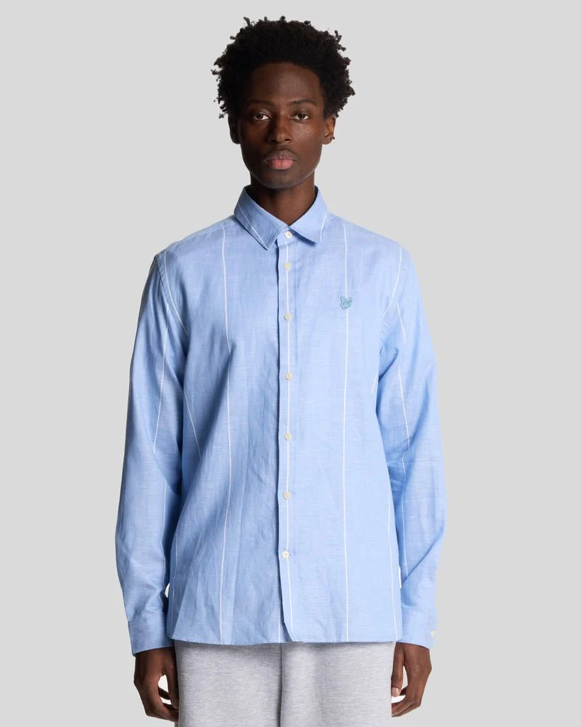 Linen Stripe Long Sleeve Shirt