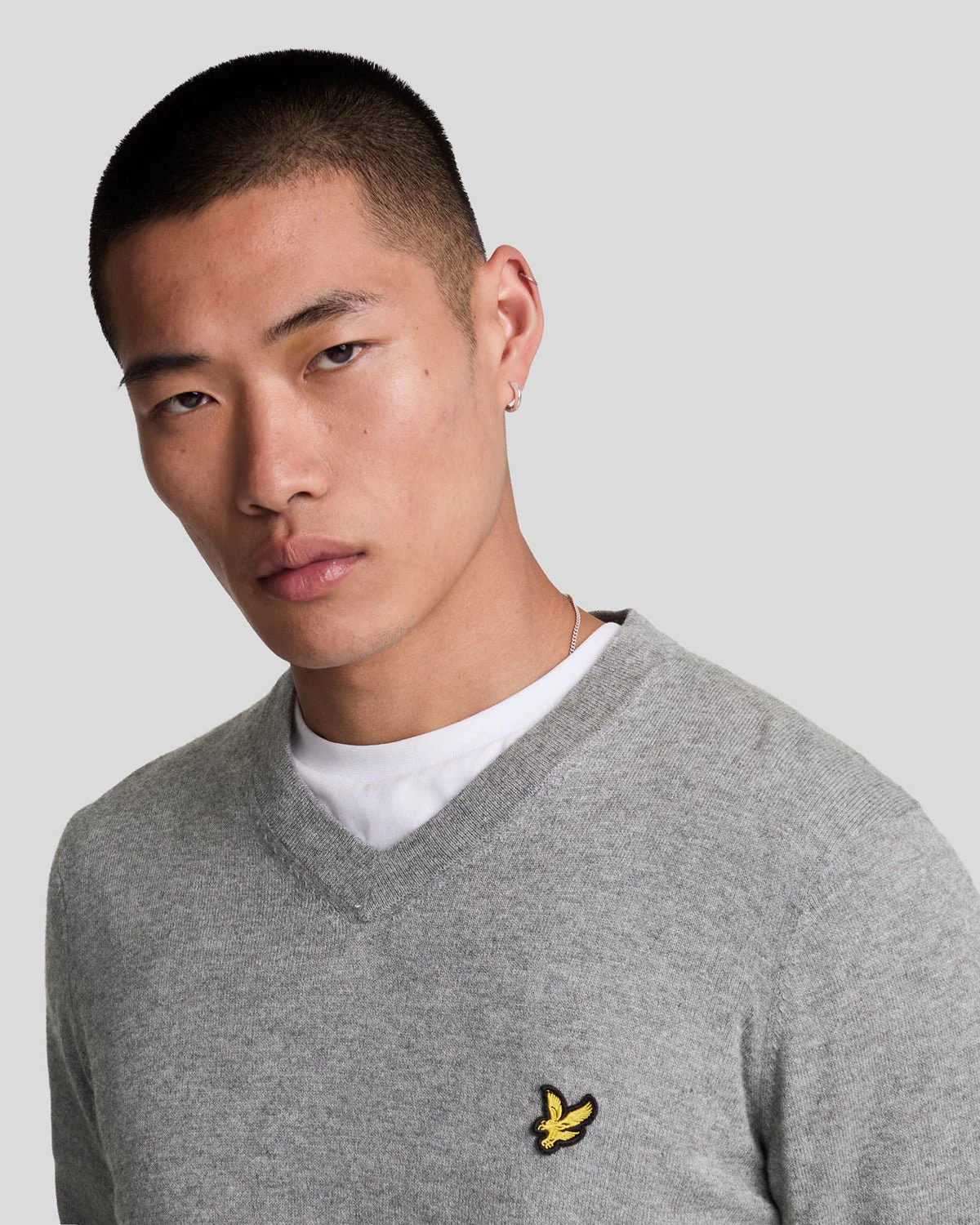 Cotton Merino V Neck Jumper