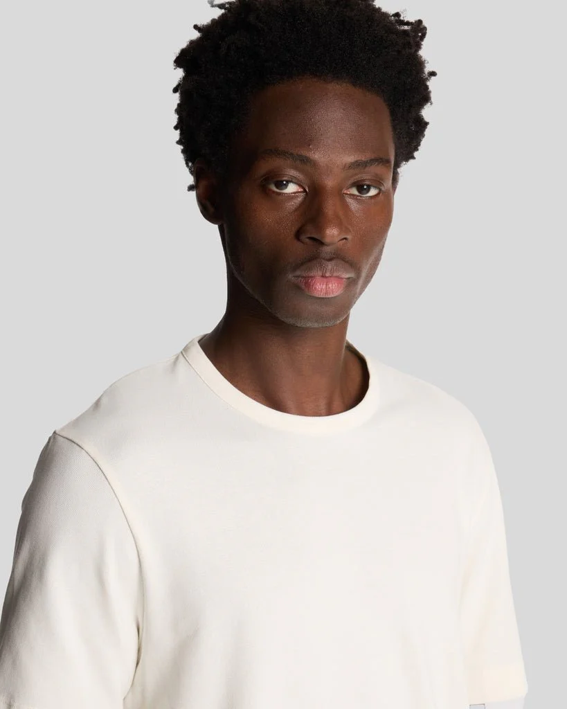 Suede Trimmed Pique T-Shirt