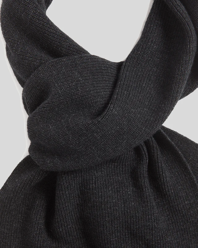 Lambswool Blend Ribbed Scarf