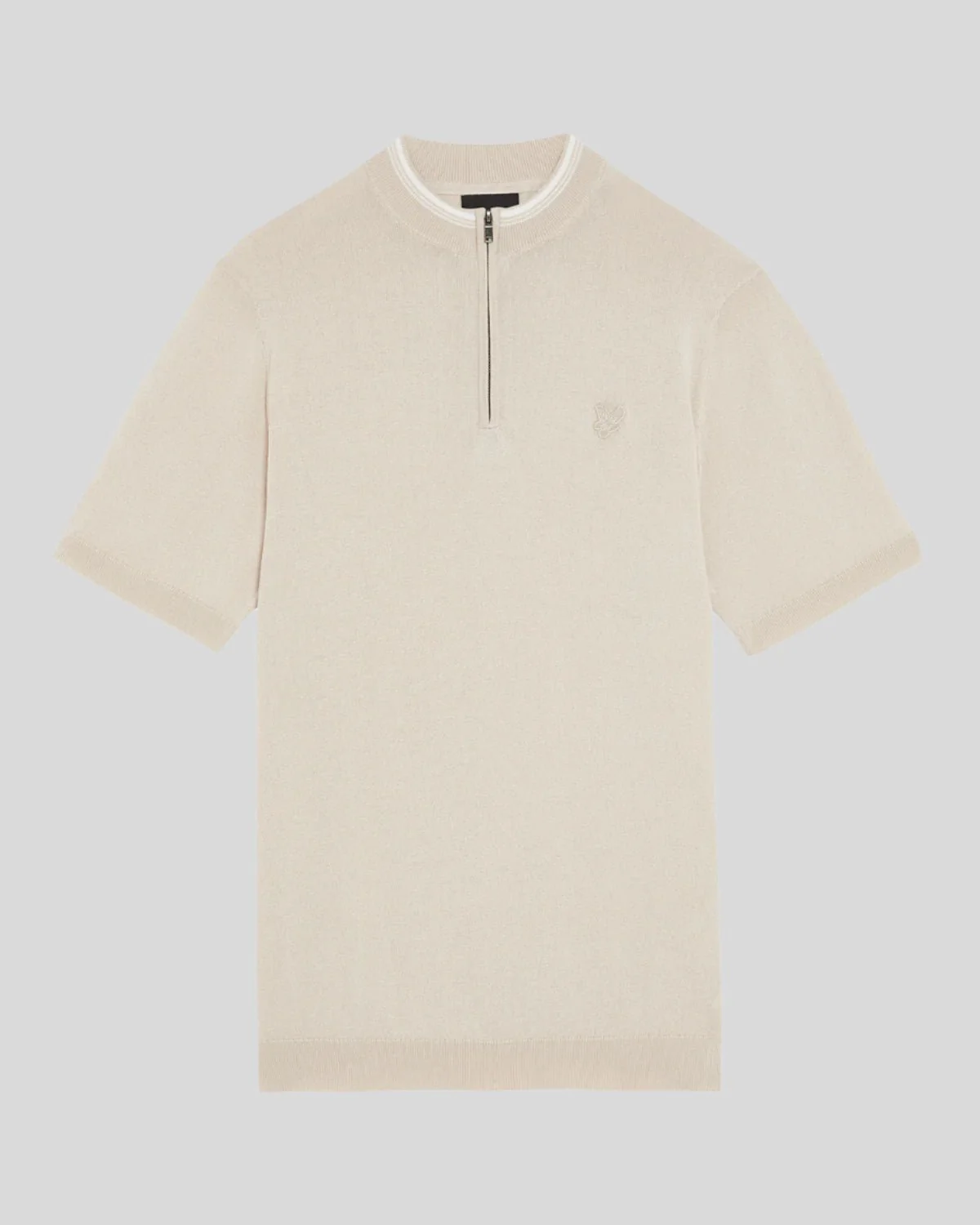 Tipped Mock Neck Short Sleeve Jumper