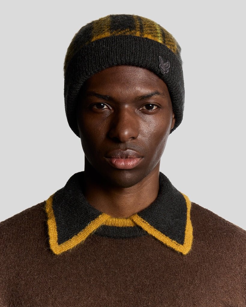 Wool Blend Tartan Beanie