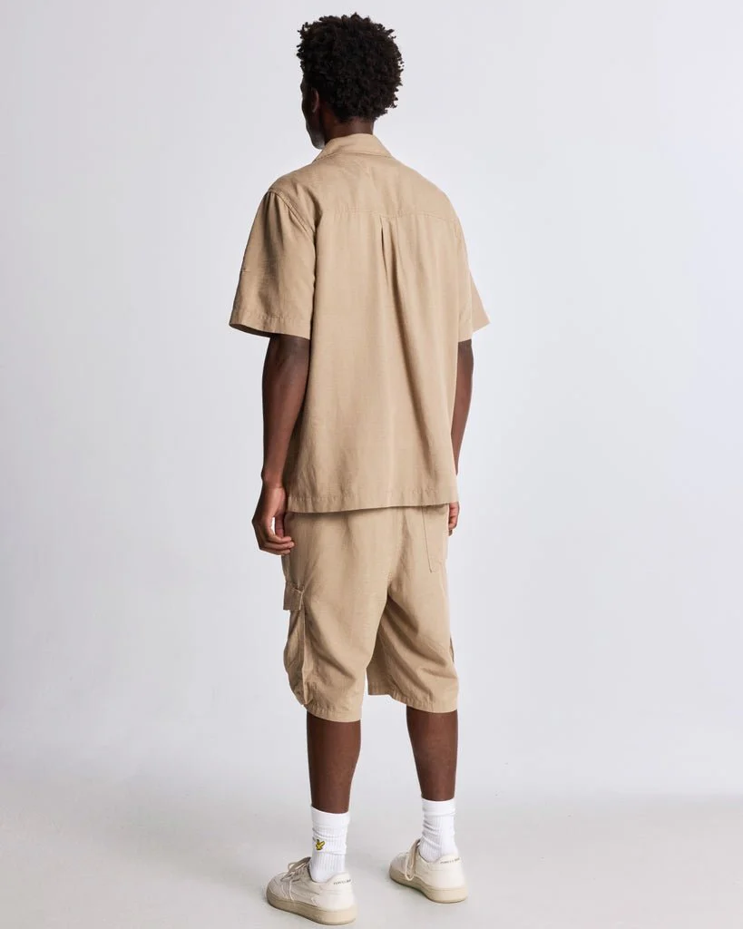 Cotton Linen Cargo Shorts