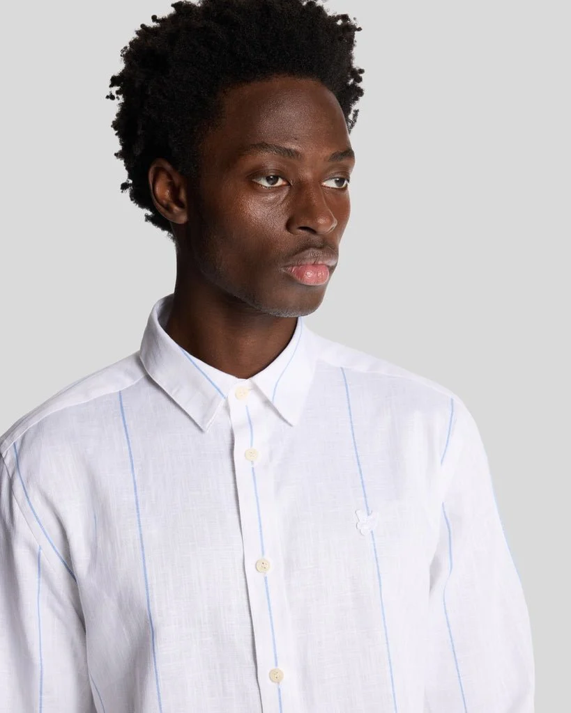 Linen Stripe Long Sleeve Shirt