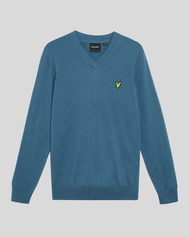 Cotton Merino V Neck Jumper