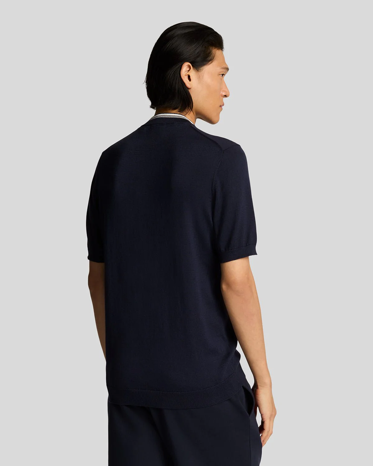 Tipped Mock Neck Short Sleeve Jumper