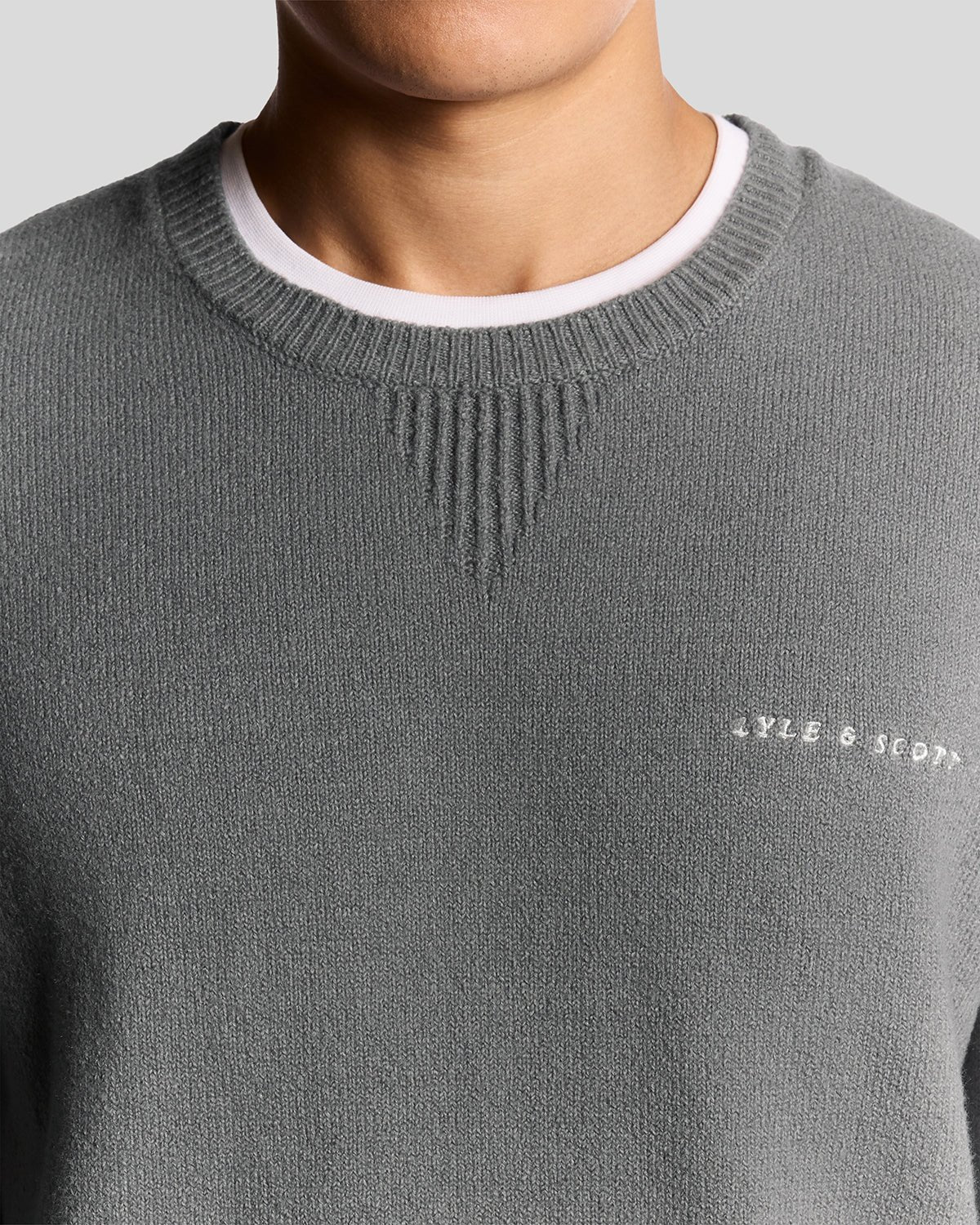 Knitted Script Crew Neck Jumper