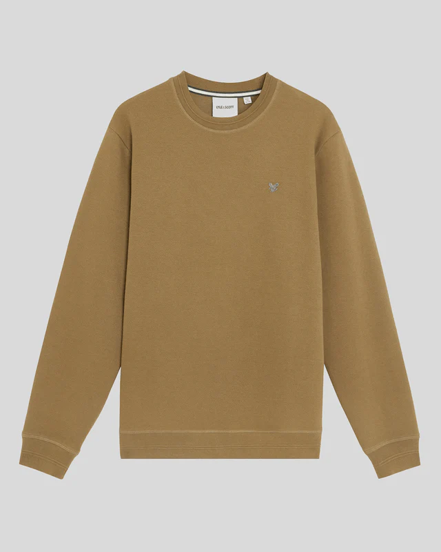 Diagonal Weave Crew Neck Sweatshirt