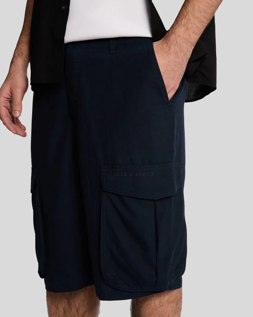 Cotton Linen Cargo Shorts