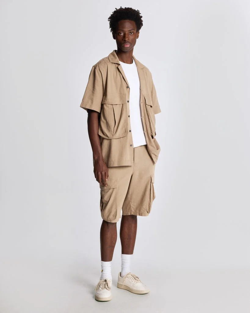 Cotton Linen Revere Collar Shirt