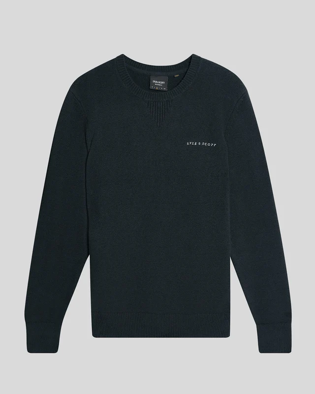 Knitted Script Crew Neck Jumper