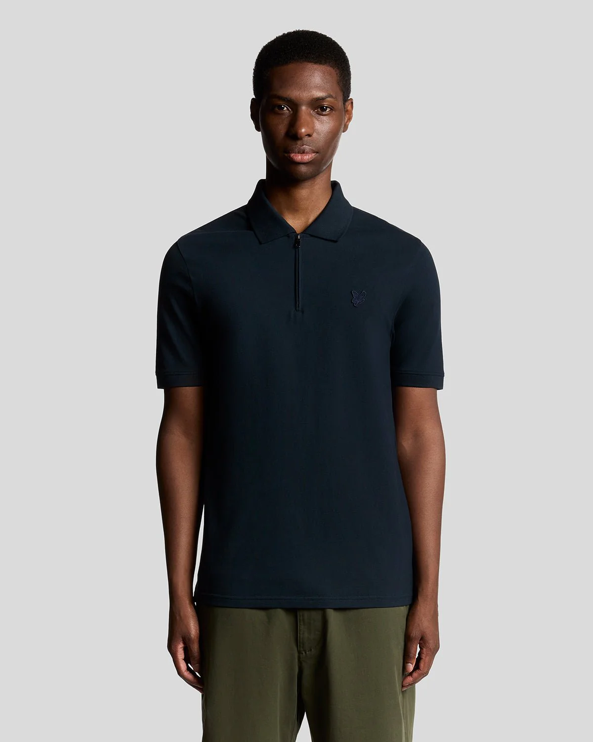 Superfine Cotton Zip Polo Shirt