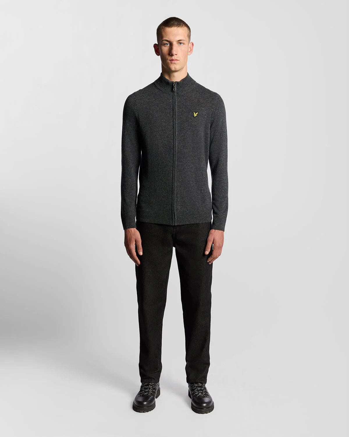 Lambswool Blend Zip Cardigan