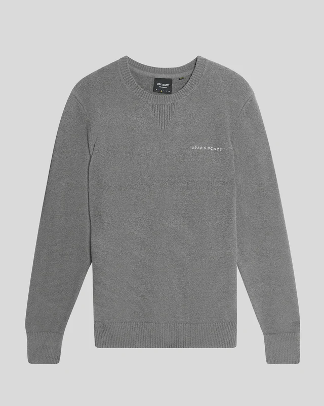 Knitted Script Crew Neck Jumper