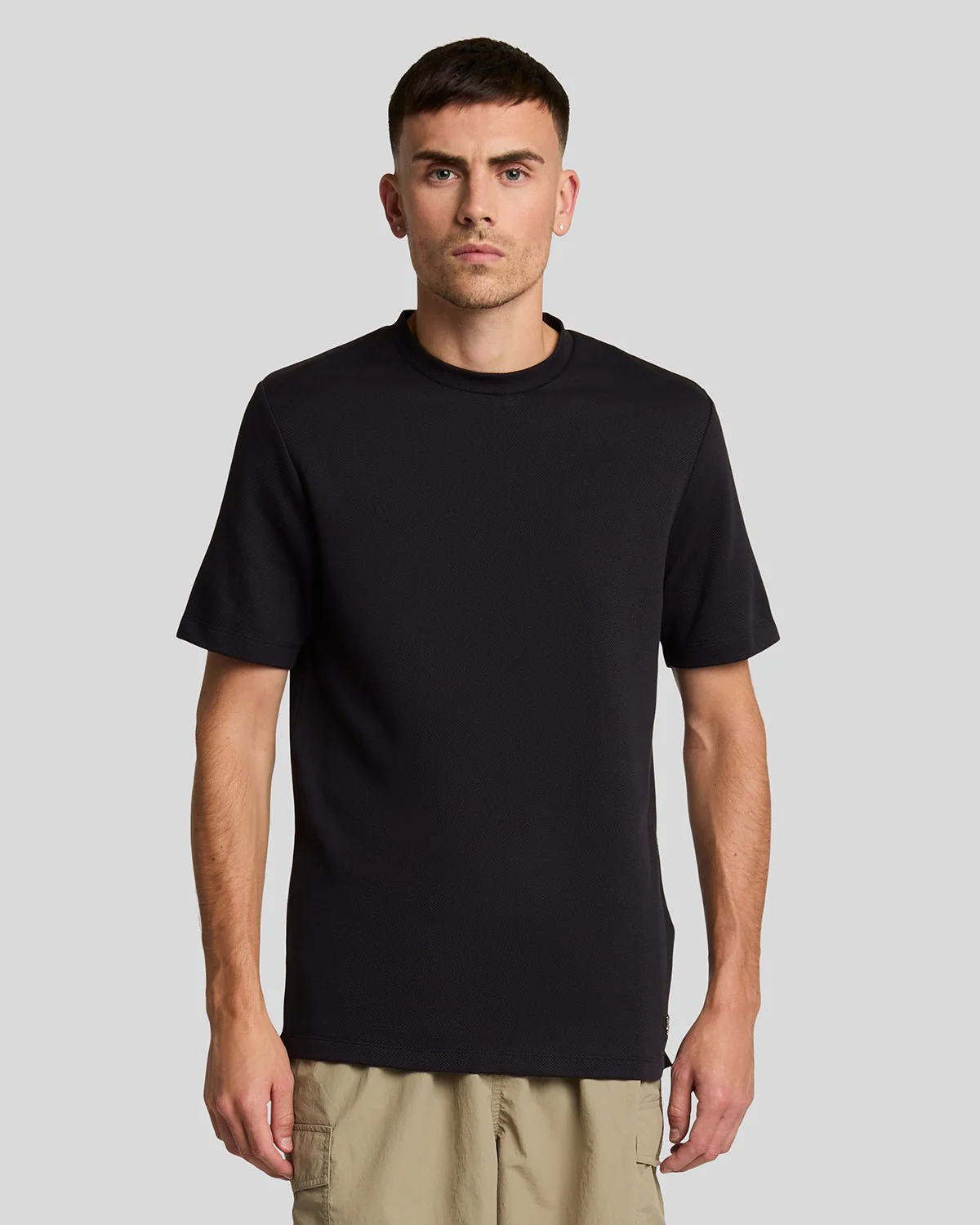 Twill Texture Crew Neck T-Shirt