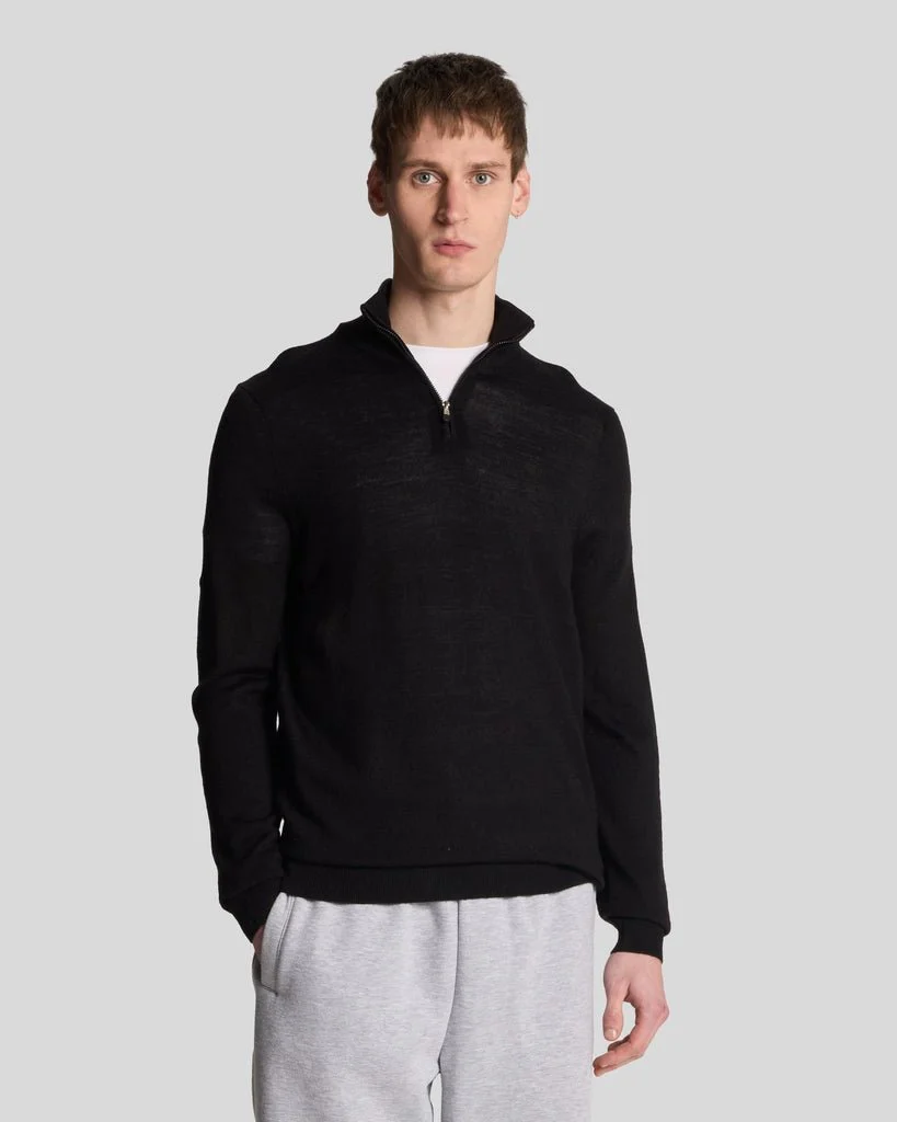 Embroidered 1/4 Zip Merino Knit Jumper