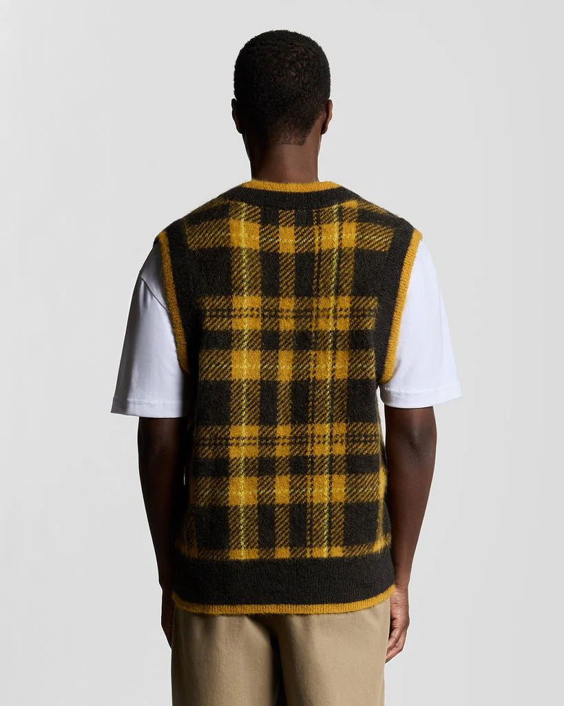 Wool Blend Tartan Vest