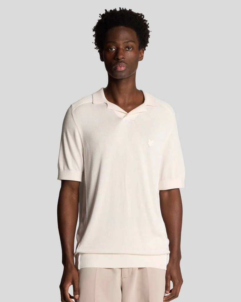 Seam Tipped Knitted Polo Shirt