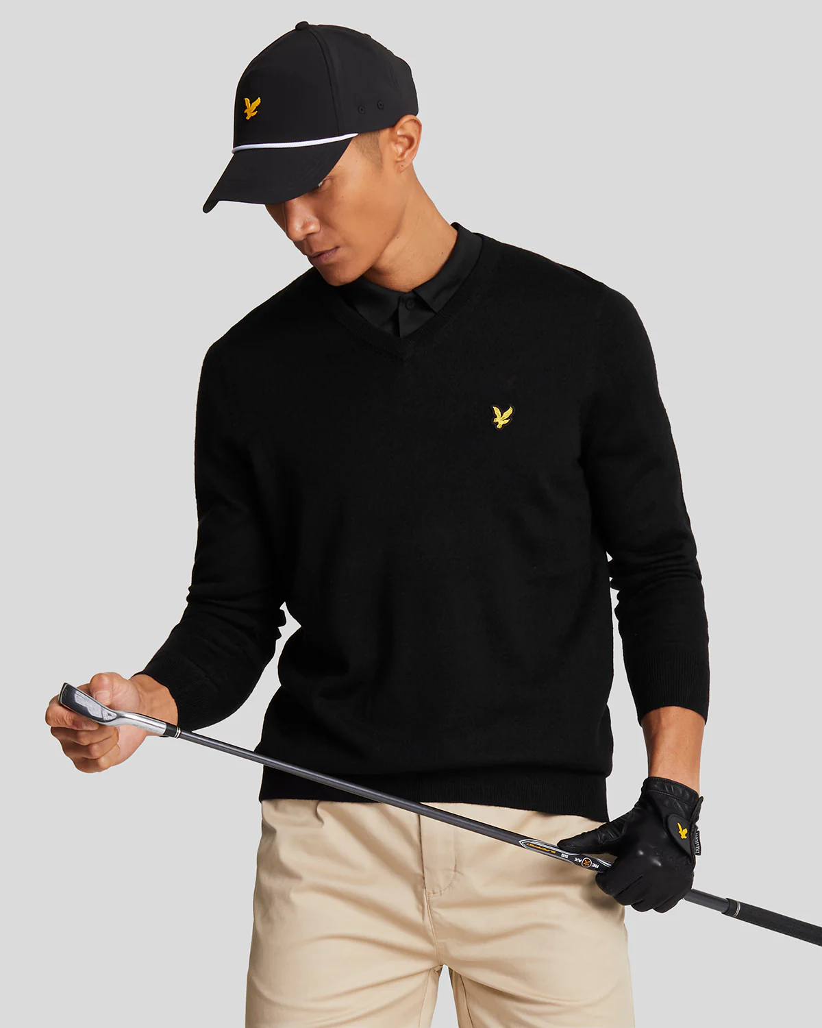Golf Wool Blend V Neck Jumper