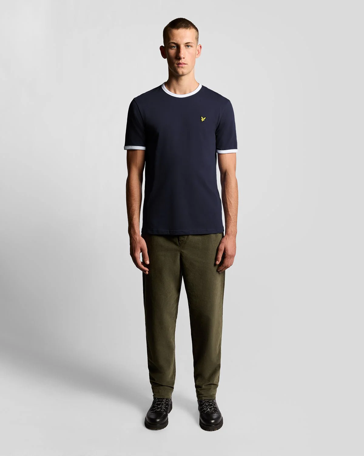 Ringer Cotton Crew Neck T-Shirt