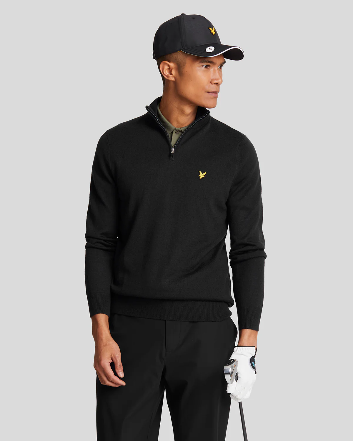 Golf 1/4 Zip Wool Blend Jumper