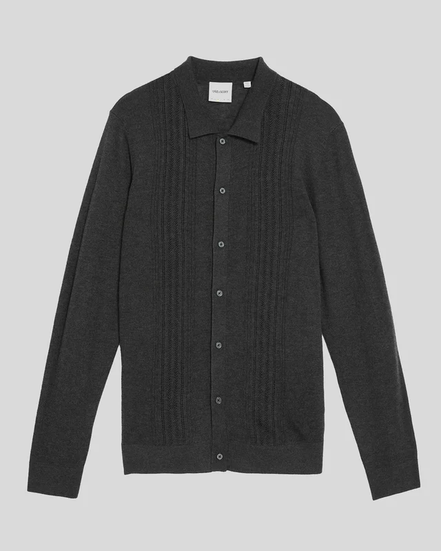 Wool Blend Cable Knit Shirt