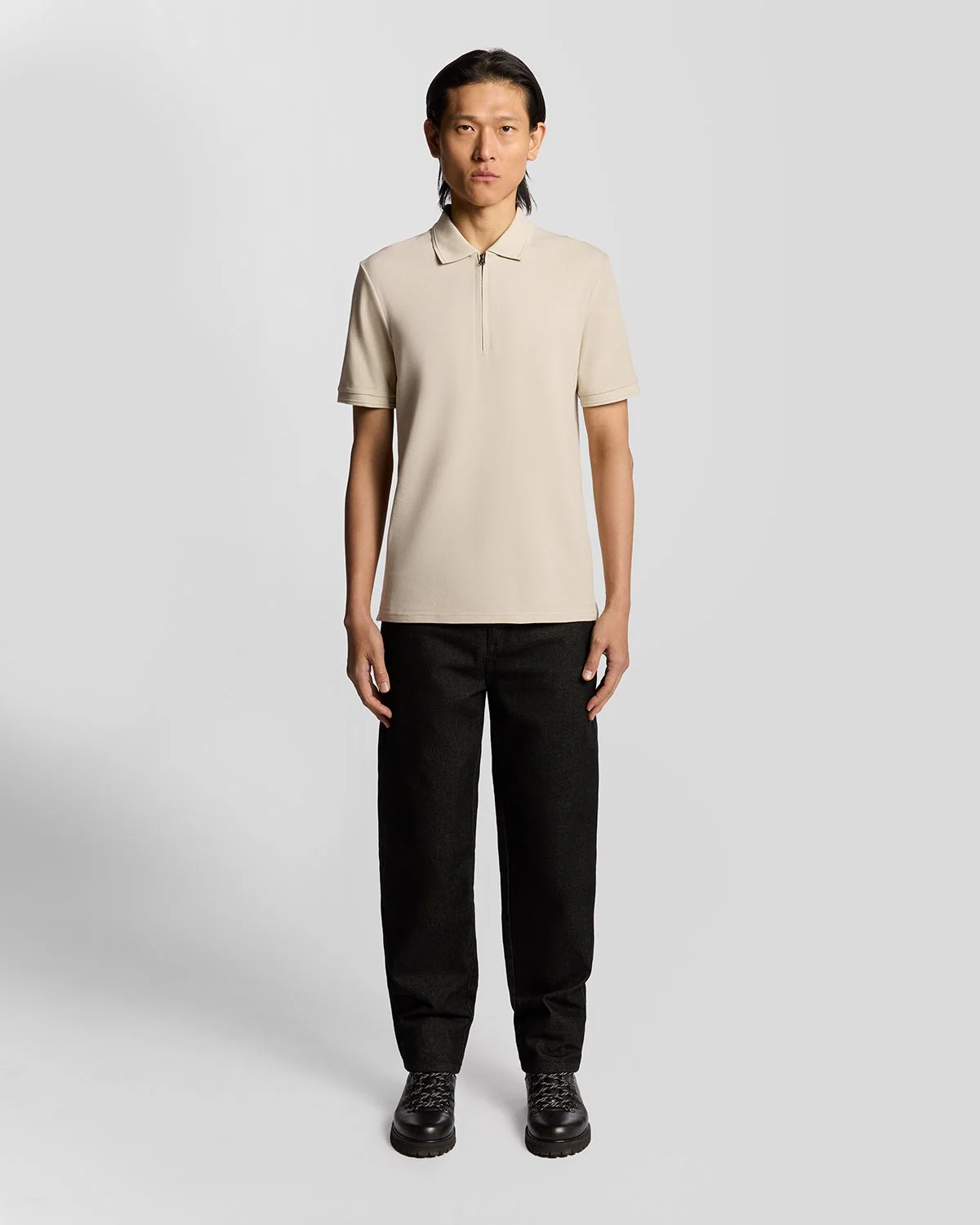 Ottoman Half Zip Polo Shirt