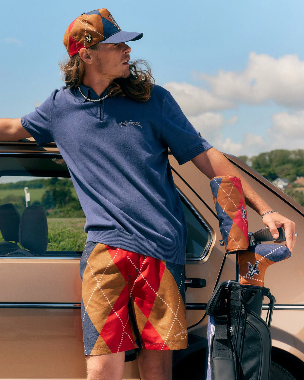 Friends of Feathers Golf Argyle Sweat Shorts