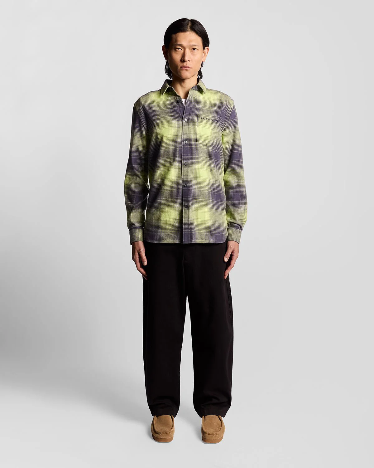 Ombre Check Flannel Shirt