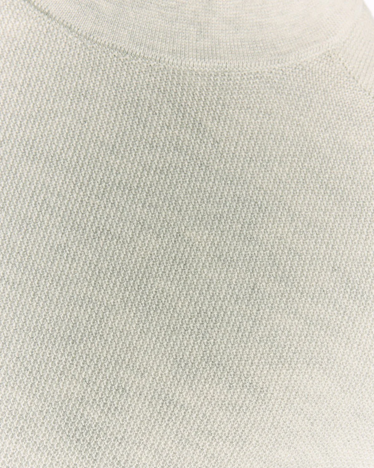 Pique Knit Mock Neck Jumper