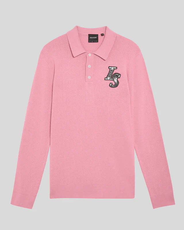 Long Sleeve Knitted Polo Shirt