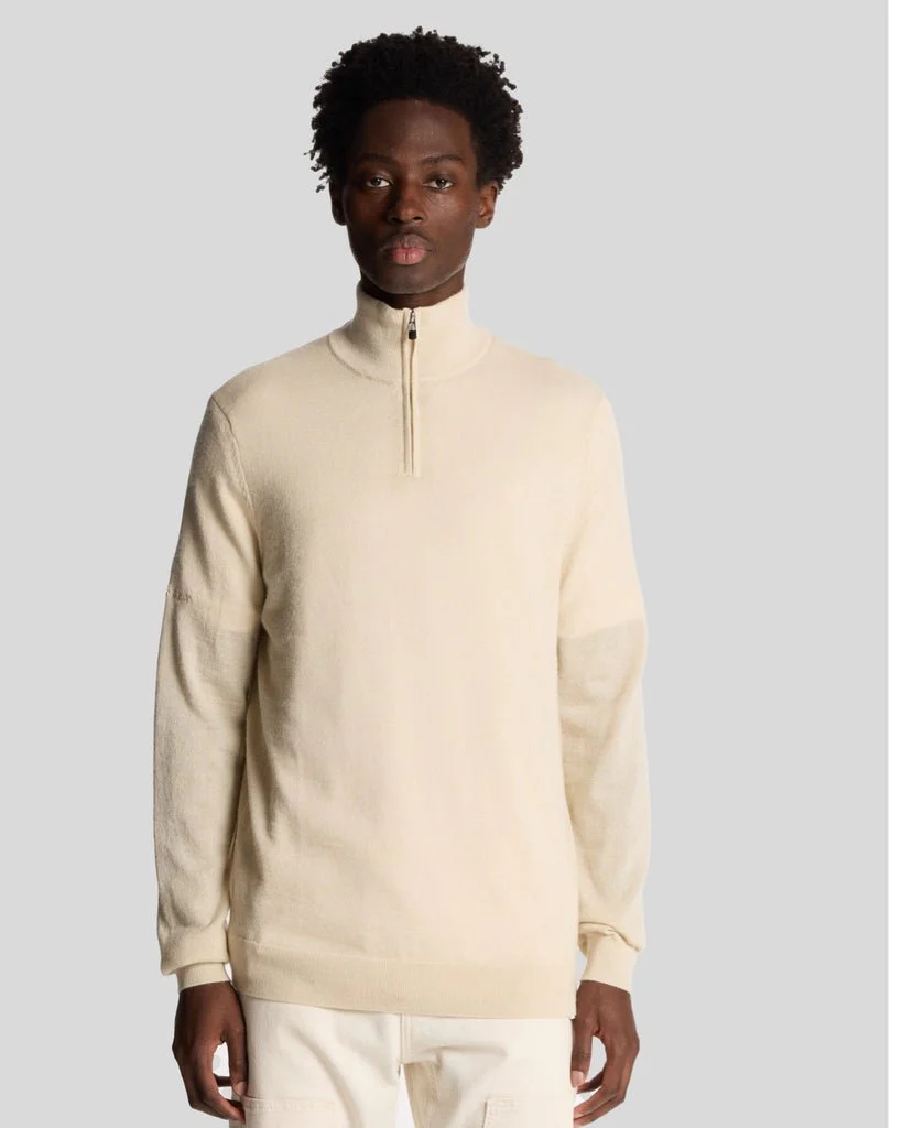 Embroidered 1/4 Zip Merino Knit Jumper