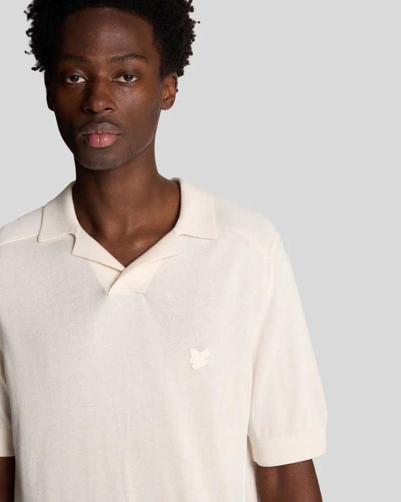 Seam Tipped Knitted Polo Shirt