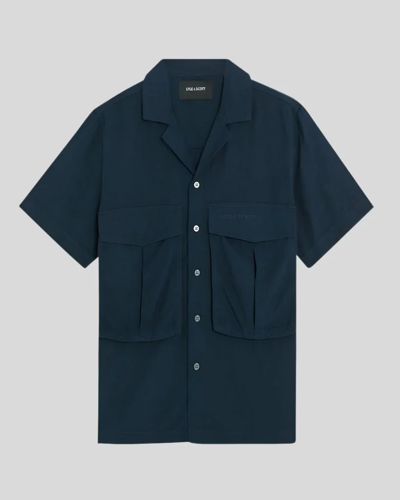 Cotton Linen Revere Collar Shirt