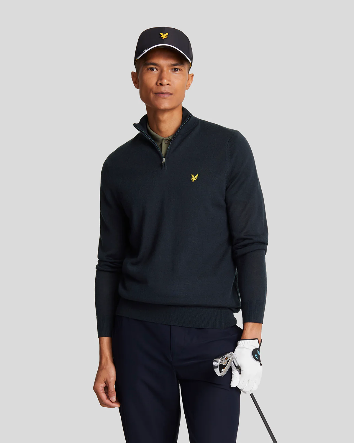Golf 1/4 Zip Wool Blend Jumper