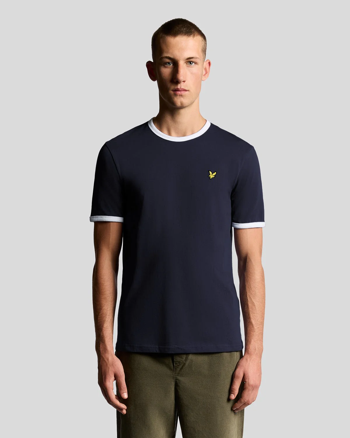 Ringer Cotton Crew Neck T-Shirt