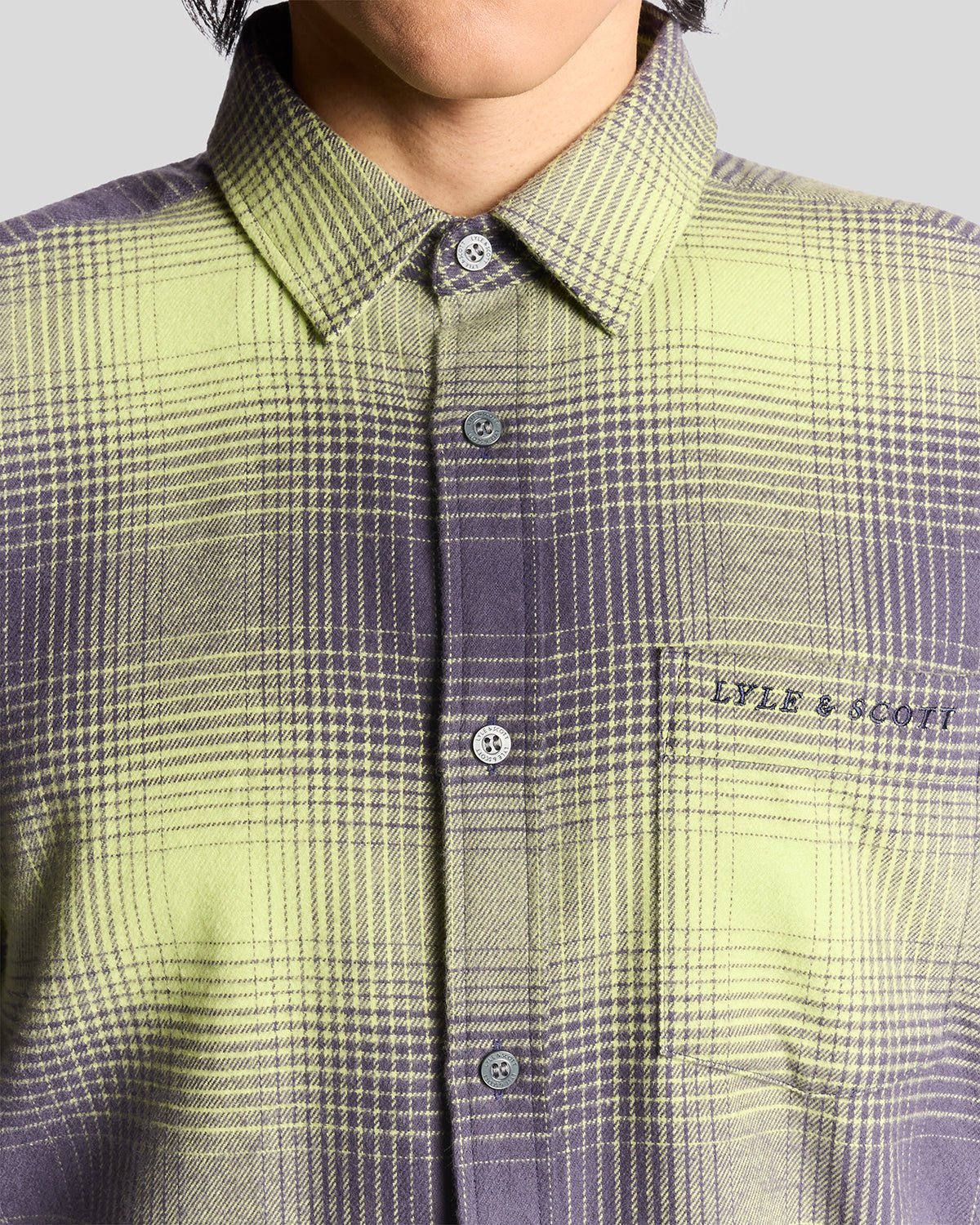 Ombre Check Flannel Shirt