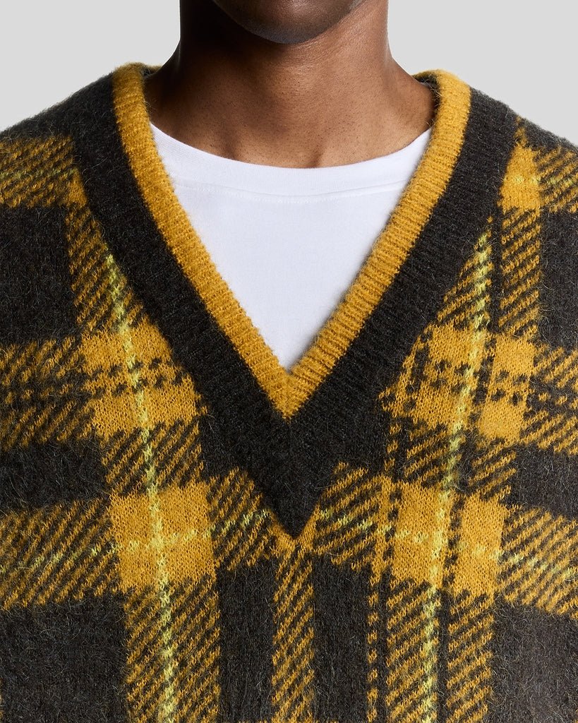 Wool Blend Tartan Vest