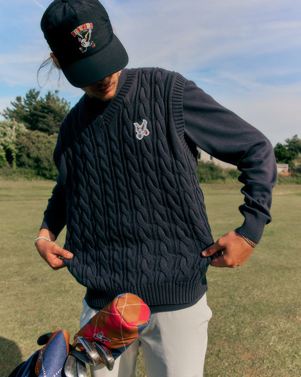 Friends of Feathers Golf Cable Knitted Tank Top