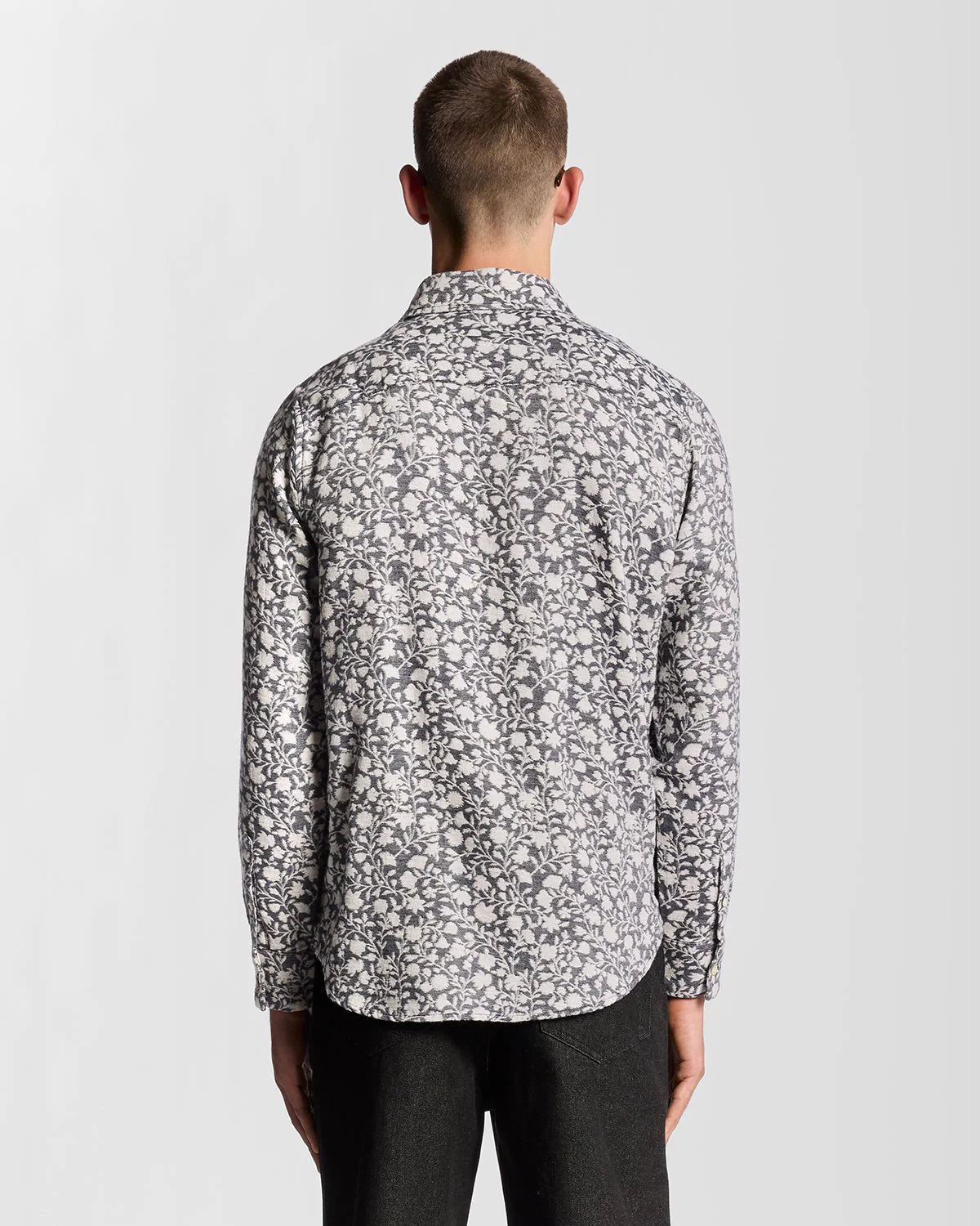 Viscose Blend Floral Jacquard Shirt