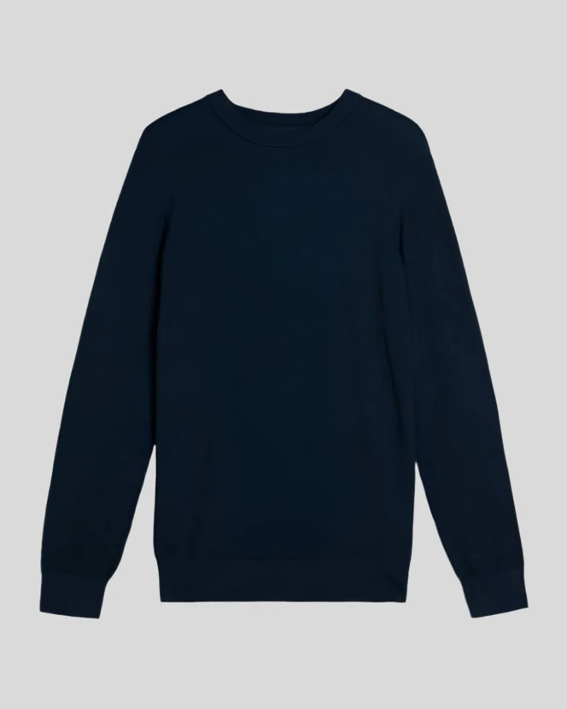Pique Knitted Crew Neck Jumper