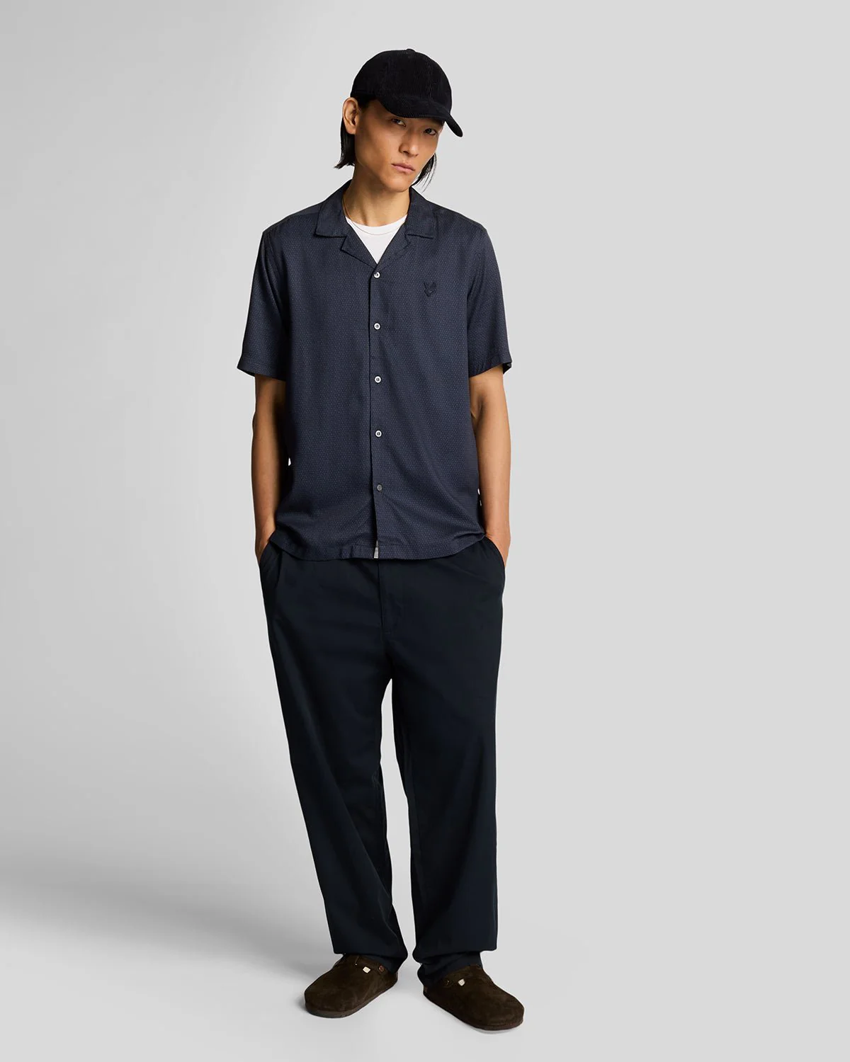 Geo Motif Printed Revere Shirt