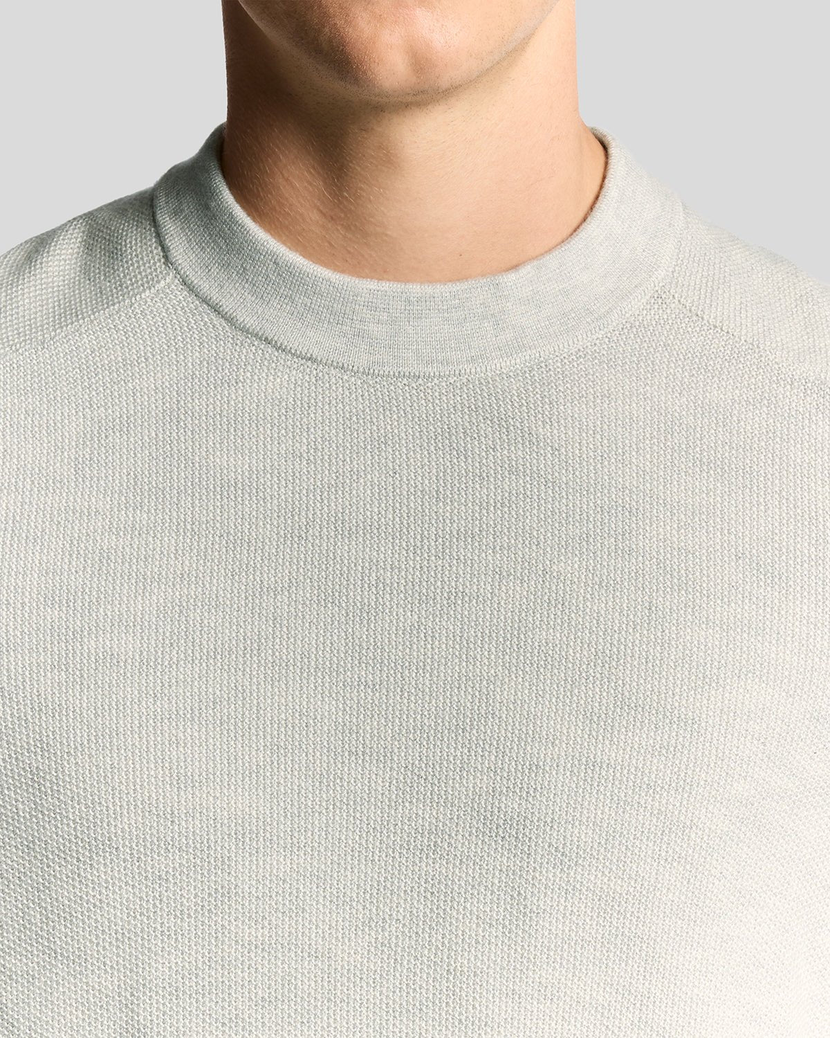 Pique Knit Mock Neck Jumper