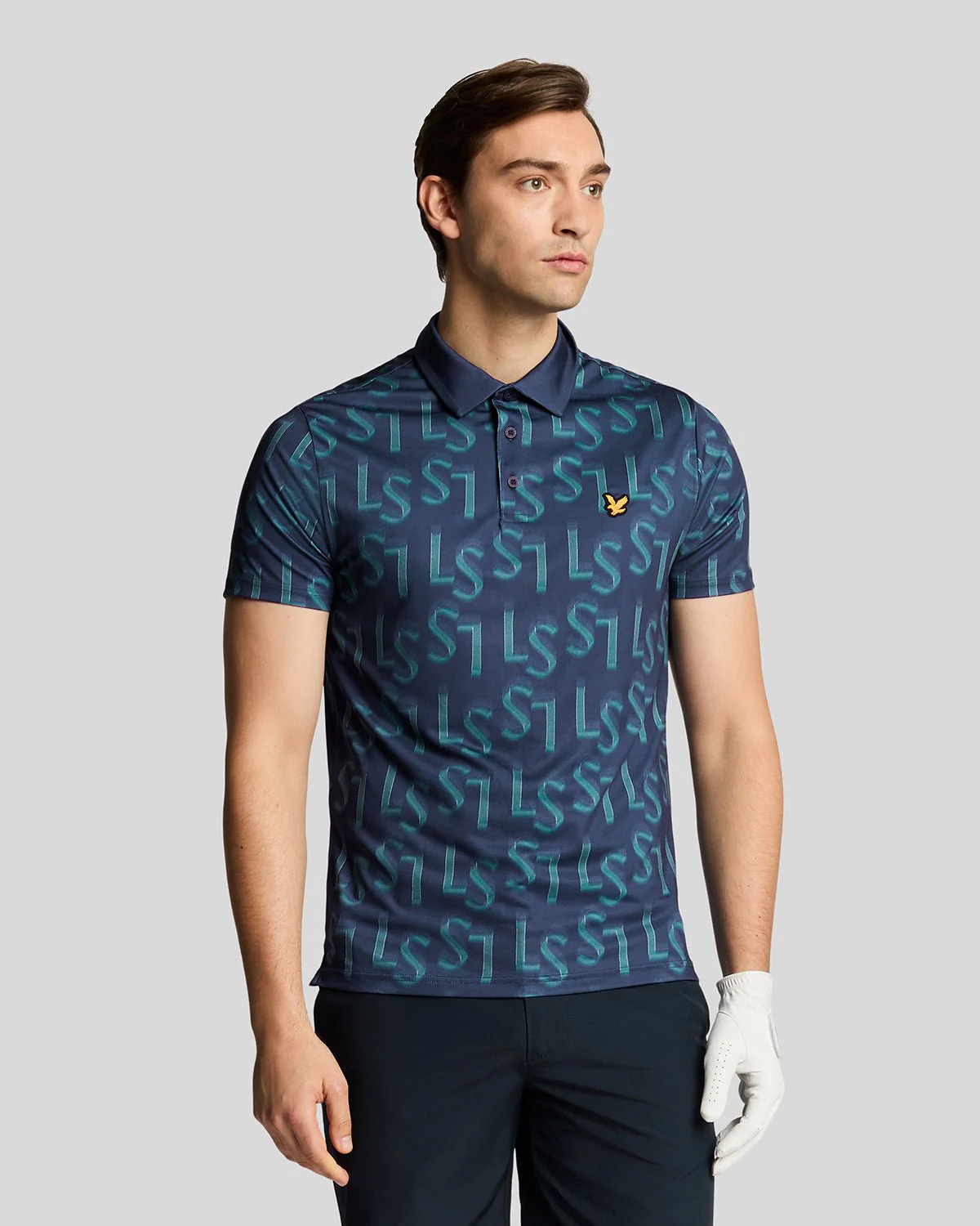 Golf LS Monogram Printed Polo Shirt