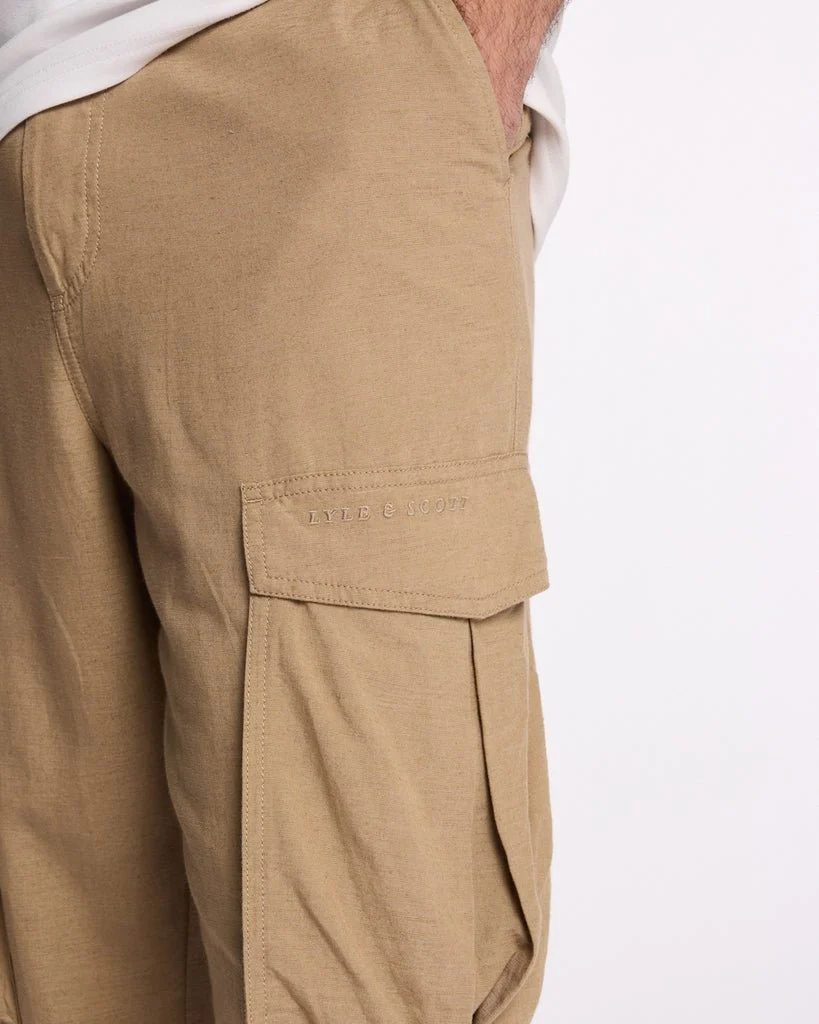 Cotton Linen Cargo Trousers
